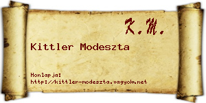 Kittler Modeszta névjegykártya