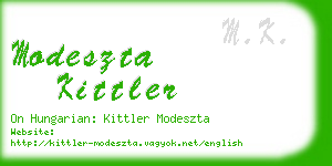 modeszta kittler business card